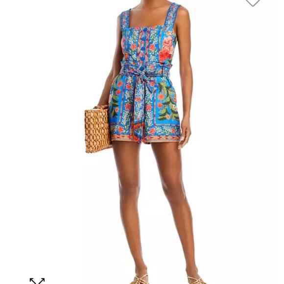 FARM RIO Stitched Garden Blue Romper Size - Picture 5 of 12
